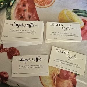 Diaper Raffle Cards for Baby Shower